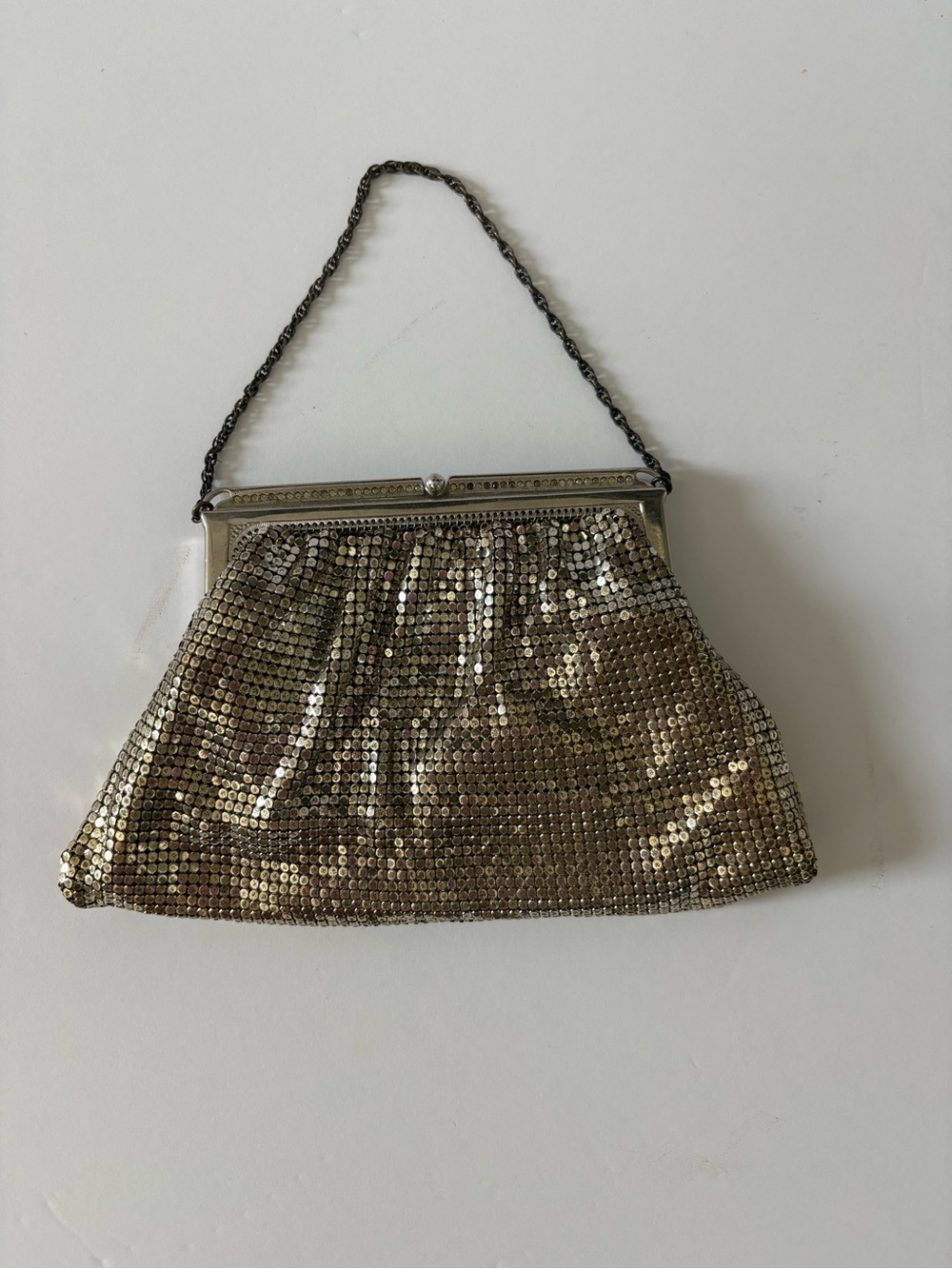 Antique Whiting & Davis Mesh Evening Bag with Chain Handle
